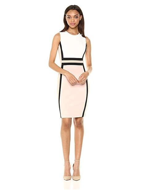 Calvin Klein Women's Sleeveless Colorblock Sheath Dress